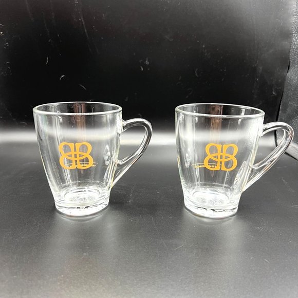 Baileys Original Irish Cream Embossed Glass Whiskey Coffee Mugs 4.5” Tall - Picture 1 of 8